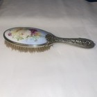 Antique G Silver Vanity Brush Art Nouveau Repousse Floral Cottagecore