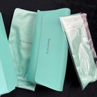New In Box - Tiffany Rimless Sunglasses Women   s Gold Frame Blue Tinted Lenses