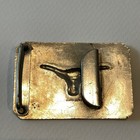 Texas Longhorn Cowboy Old Style Engraved Justin Vintage Belt Buckle