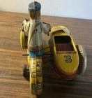 Vintage Marx Tin Litho Police Motorcycle  3 With Sidecar   Wind-up  No Key