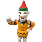 Vintage Japanese Cast Iron Trick Dog Mechanical Coin Bank Working Clown Barrel D