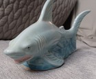 Great White Shark Figurine Porcelain Glazed  Made In Brazil 9 1 4 