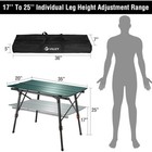 Villey 35in Portable Camping Table Adjustable Aluminum Folding Beach Table W bag