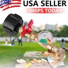 Propane Refill Adapter W on-off Valve And Gauge Fill 1lb Bottle From 5-40lb Tank
