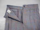 Girls A  Blue   Orange Plaid Box Pleat Uniform Skirt Reg 1 2 jr  Sizes 8 - 40 Jr