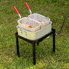 18 Qt  Outdoor Aluminum Dual Basket Fish Deep Fryer Cooker Kit Pot Propane Lp 