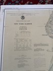 Vintage 1978 Noaa Nautical Map Of The New York Harbor Matted 35 1 4 X 45 1 2