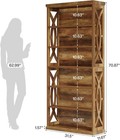 6-tier Bookshelf  71 Inches Tall Freestanding Bookcase Large Display Shelves