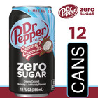 Dr Pepper Zero Sugar Creamy Coconut Soda Pop  12 Fl Oz  12 Pack Cans
