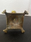 Vintage A Pair Of 1950 English Brass Paw Feet Candlesticks Heavy