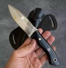 Custom Handmade Fixed Blade Skinner Knife - Wood Handle - Tactical Hunting Edc