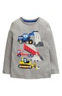 Mini Boden Construction Trucks Shirt Blue Nwt New 9-10