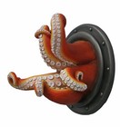 Under The Sea Octopus Large Wall Sculpture Orange Tentacles Iron Porthole