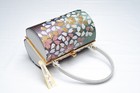 Dear Vanilla Japanese Kimono Enamel Handbag Purse Vintage Authentic Made Japan