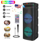 Dual 10  Woofers Portable Bluetooth Party Speaker Heavy Bass Sound System W  Mic