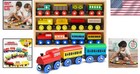 Wooden Train Set - 12 Pcs With Magnetic Engines   Toy Cars For Kids