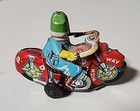 1960s Japanese Highway  Pd Police Department Motorcycle  Friction Tin Toy  3 5 
