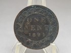 1891 Canadian Large Cent Penny Coin Error  