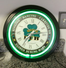 Old Irish Out Of Ireland  Wall Clock 15    Round Green Neon A Great Eye Catcher