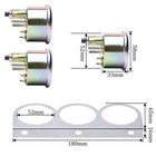 3-in-1 2  52mm Chrome Car Triple Gauge Set Water Temp Oil Pressure Volt Meter