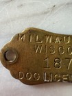 Vintage 1933 Milwaukee Wisconsin Dog Tag License Brass Token