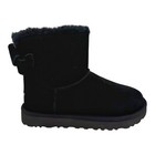 Ugg Classic Mini Bailey Suede Bow Black Sheepskin Women s Boots Us 7