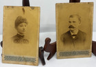 Lot Of 7 Antique 1870s-1910s Photos Tintype Cabinet Cards Sepia Family Adults