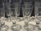 Vintage Clear Glass Frosted Etched Flowers Pilsner Parfait Beer Glasses Set Of 8
