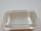 Vintage Pyrex Refrigerator Glass Dish Double Butter 502   Lid   Butterfly Gold