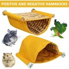 Small Pet Hammock Hideout Bed Yellow Hanging Tunnel Hamster Rat Chinchilla Cage