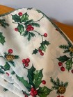 Vintage Cotton Napkins Featuring A Christmas Holly And Berries Design 