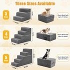 3 4 5 Step Foam Dog Stairs For High Bed Pet Steps Non-slip Removable Cover