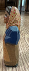 Antique Wood Hand Carved Hand Painted Old Woman Approx 5  Tall Euc
