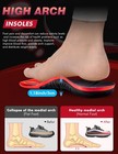High Arch Support Insoles Men Work Massaging Full Shoe Insole Sz 4-14  1 Pair 