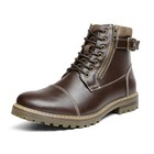Men s Leather Motorcycle Boots Combat Winter Warm Fur Ankle Shoes Us Size 6 5-13