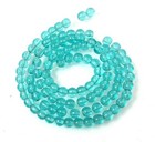 100 Czech Glass Round Beads - Teal 4mm