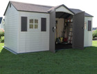 Lifetime 6446 Outdoor Storage Shed  8 X 15 Foot  Desert Sand