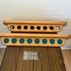 New Solid Oak Billards Pool Cue Stick Wall Rack Holder Green Felt 20   x3   x3   
