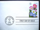 1996 Winter Garden Flowers Anemone Gold Golden Replica Fdc Cover Stamp