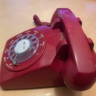 Vintage Red Bell System Rotary Dial Telephone - Untested