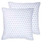Sky T10005 White navy Scallop Reversible Shams Size Euro 2-pack