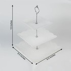 13  White 3 Tier Plastic Stand Floral Print Square Cupcake Holder Party Supplies