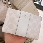 Nwt Coach Corner Zip Wristlet In Signature Canvas