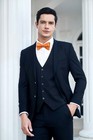 Orange Bow Ties For Men Wedding Floral Self Tie Bowtie Jacquard Bowties Handk   