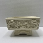 Vintage Ceramic Flower Pot Planter 5x7 Footed Pedestal Rectangle No Holes