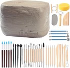 Natural Air-dry Modeling Clay - 10lbs With 40 Pcs Pottery Sculpting Tool Set    