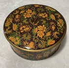 Vintage Daher Round Floral Tin With Lid Container Made In England Trinket Candy