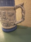 Vintage Embossed 2 Gallon Beerstein Pitcher  Blue   White Scene W branch   