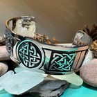 New Pewter Ancient Knots Celtic Cuff Bracelet Irish Scottish Norse Wide Bangle