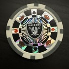 Las Vegas Raiders Nfl Poker Chip Silver Collectors Edition Casino Style 11 5g
